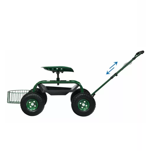 Carucior de Grădină Mobil cu Scaun