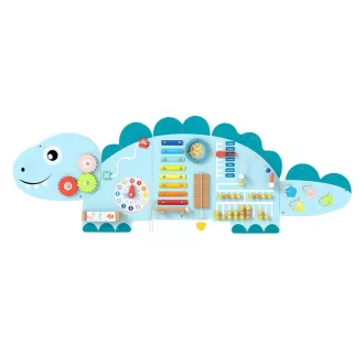 Tablă interactivă pentru copii albastră cu dinozaur