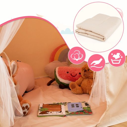 Căsuță de joacă pentru copii cu șirag luminos, roz