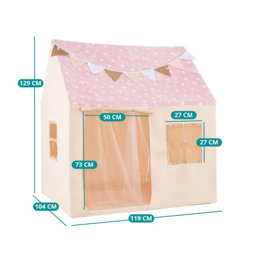 Căsuță de joacă pentru copii cu șirag luminos, roz