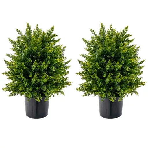 Set de plante artificiale din cedru, 2 piese