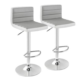 Set 2 scaune de bar reglabile, rotative, gri