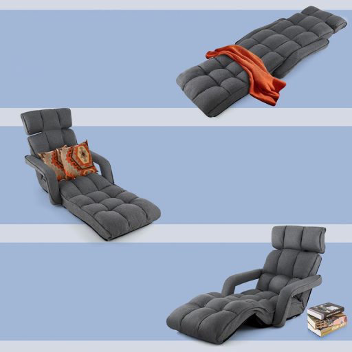 Sofa Pat cu Saltea Pliabilă și 6 Poziții Reglabile