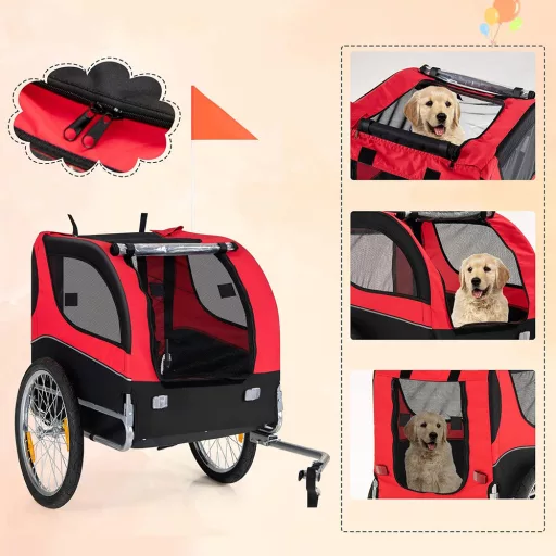 Remorcă pentru bicicletă pliabilă pentru animale de companie