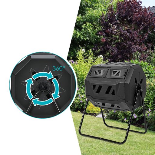 Compostor rotativ cu două camere de 160 litri