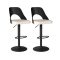 Scaune de bar moderne set 2 bucăți, alb-negru