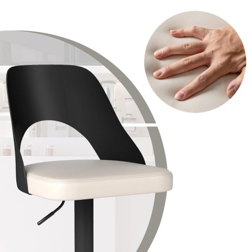 Scaune de bar moderne set 2 bucăți, alb-negru