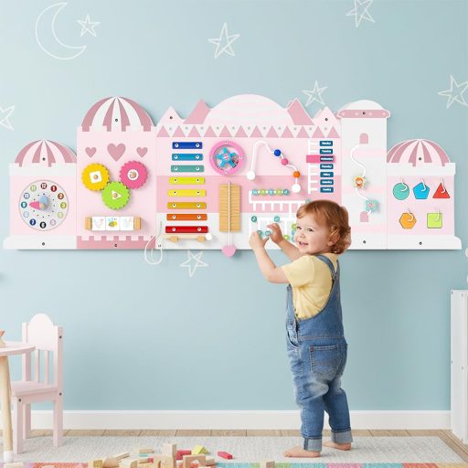 Tablă interactivă pentru copii roz castel