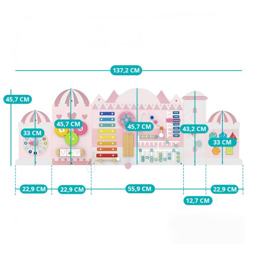 Tablă interactivă pentru copii roz castel