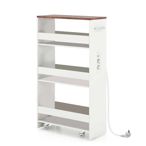 Cărucior de depozitare cu 4 niveluri și stație de încărcare