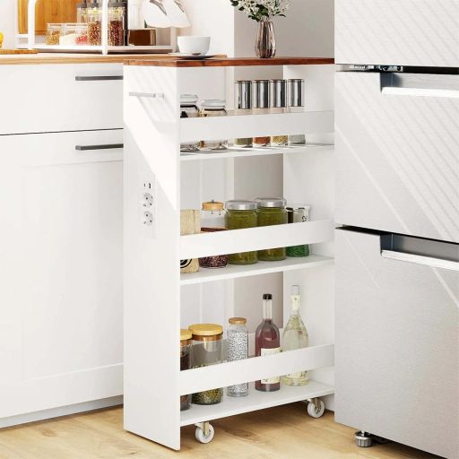 Cărucior de depozitare cu 4 niveluri și stație de încărcare