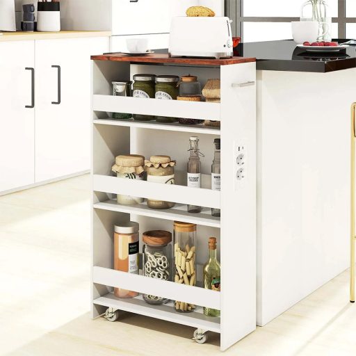 Cărucior de depozitare cu 4 niveluri și stație de încărcare