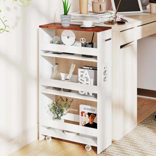 Cărucior de depozitare cu 4 niveluri și stație de încărcare