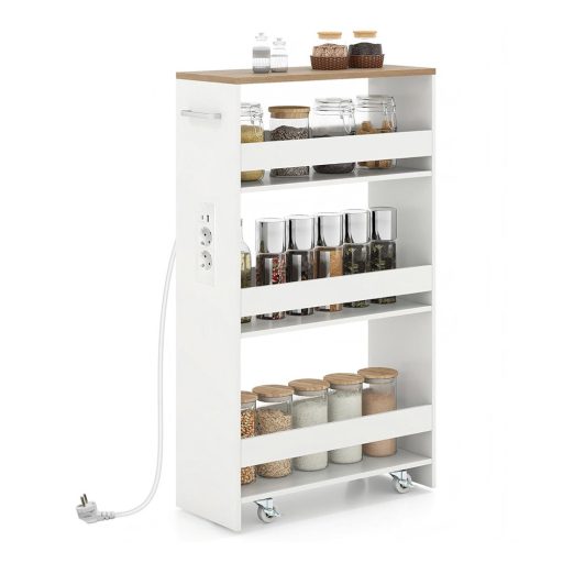 Cărucior de depozitare cu 4 niveluri și stație de încărcare