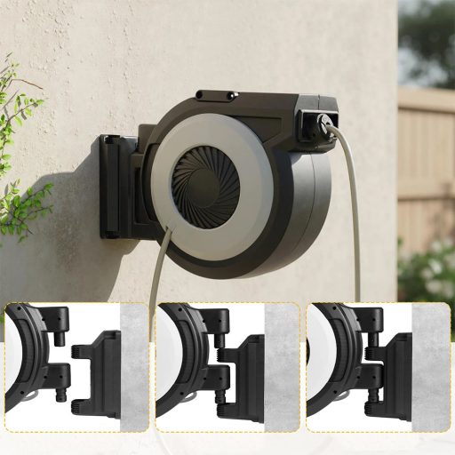 Furtun de grădină montat pe perete, retractabil