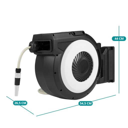 Furtun de grădină montat pe perete, retractabil