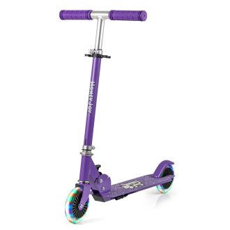   Trotinetă pentru copii pliabilă din aluminiu cu roți LED, violet