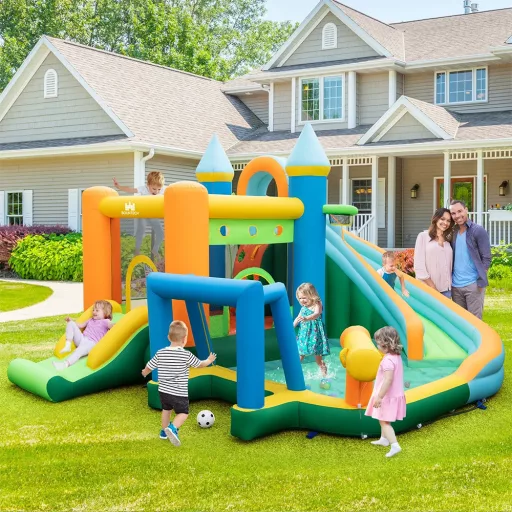 Parc Acvatic cu Tobogane Duble Inflatable