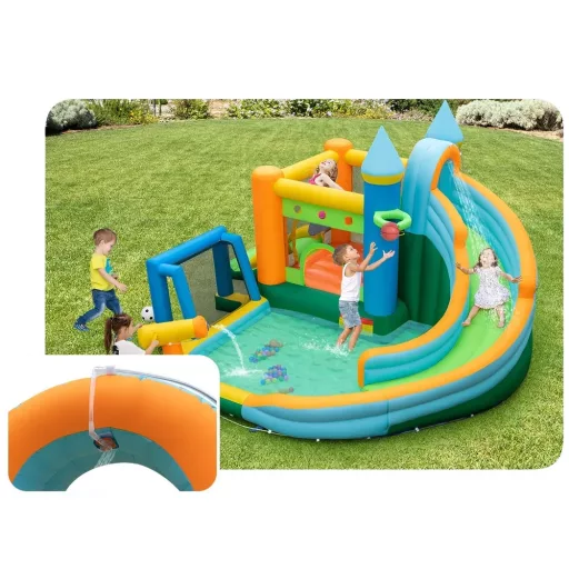 Parc Acvatic cu Tobogane Duble Inflatable
