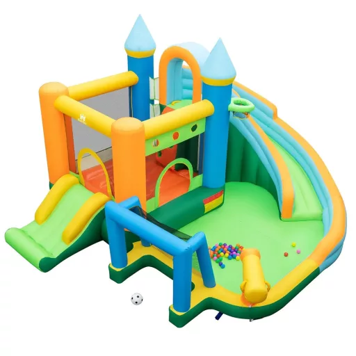 Parc Acvatic cu Tobogane Duble Inflatable