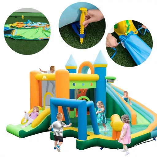 Parc Acvatic cu Tobogane Duble Inflatable