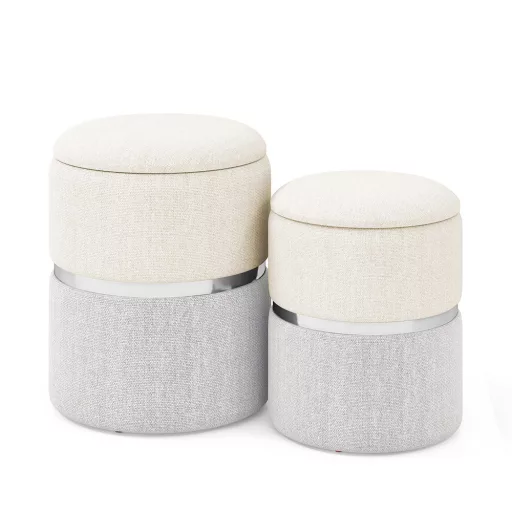 Set de 2 Ottomanuri de Depozitare