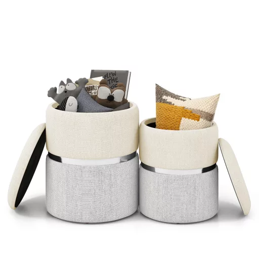 Set de 2 Ottomanuri de Depozitare