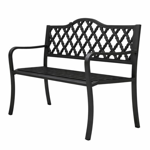 Bancă de grădină cu model de plasă decorativă