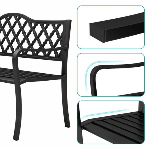 Bancă de grădină cu model de plasă decorativă