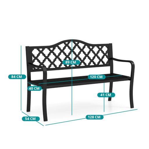 Bancă de grădină cu model de plasă decorativă