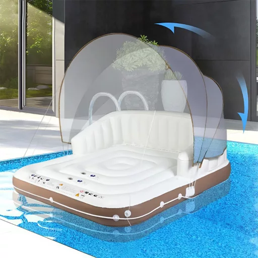 Insulă Plutitoare Inflatable cu Copertină