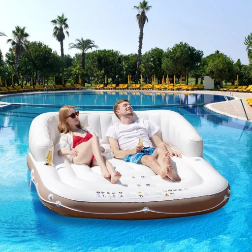 Insulă Plutitoare Inflatable cu Copertină