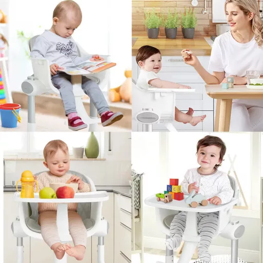 Scaun înalt pentru bebeluși cu înălțime ajustabilă