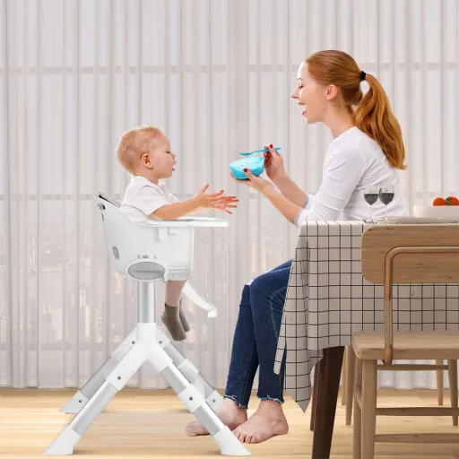 Scaun înalt pentru bebeluși cu înălțime ajustabilă