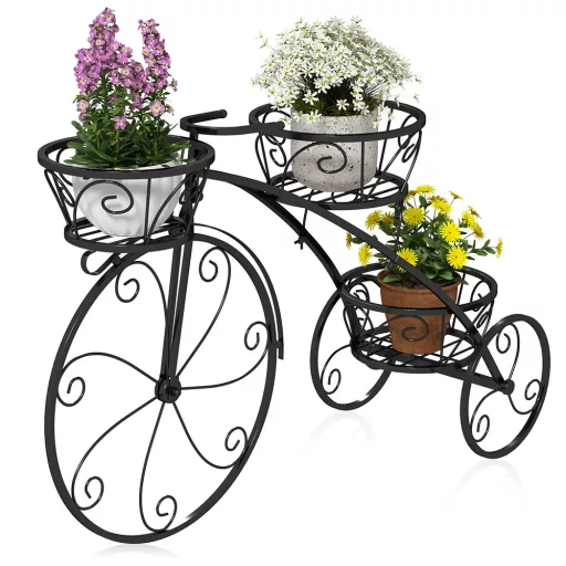 Jardinier metalic în formă de bicicletă