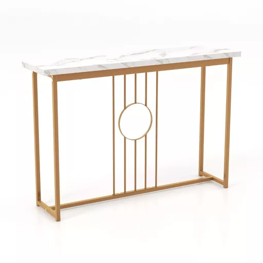 Masa de hol modernă cu blat din marmură artificială