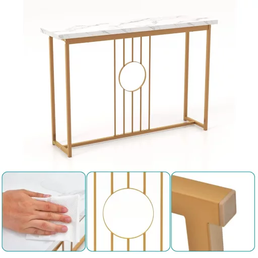 Masa de hol modernă cu blat din marmură artificială