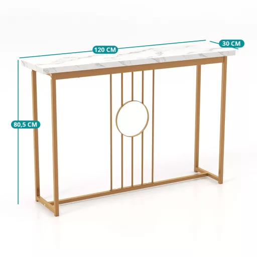 Masa de hol modernă cu blat din marmură artificială