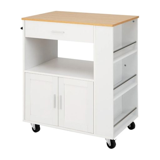 Carucior de Servire Mobil cu 3 Suporturi pentru Condimente