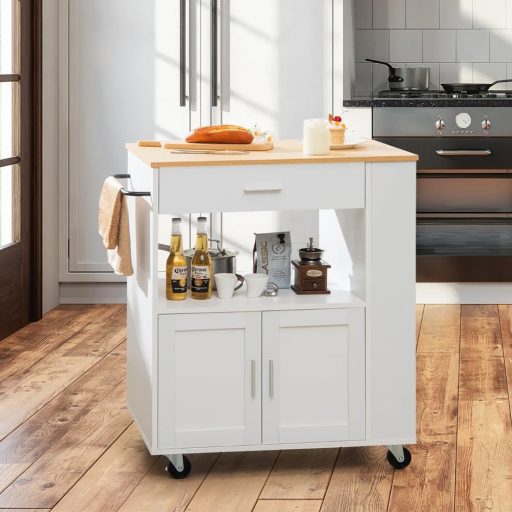 Carucior de Servire Mobil cu 3 Suporturi pentru Condimente