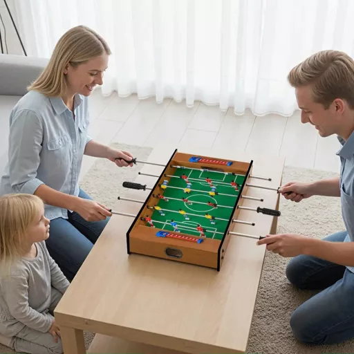 Masă de joc 2 în 1: Fotbal de masă și Hochei pe aer