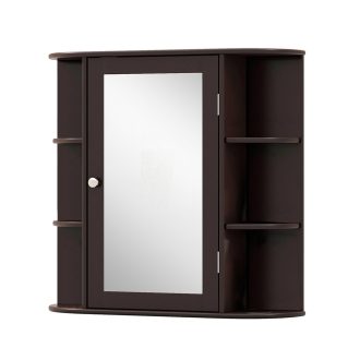 Dulap cu oglindă pentru baie, maro