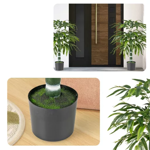Plante artificiale din bambus de 1m, set de 2
