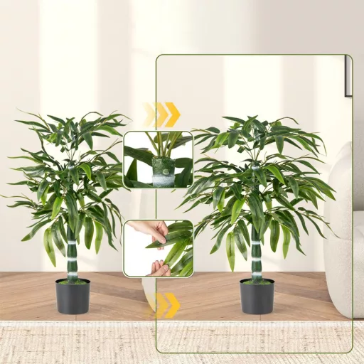 Plante artificiale din bambus de 1m, set de 2