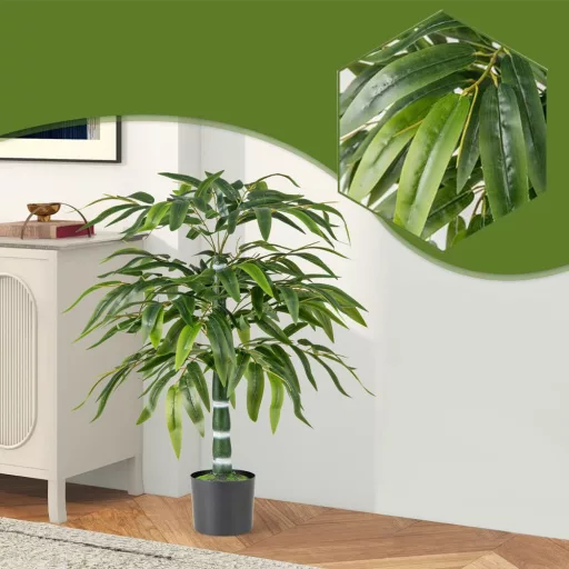 Plante artificiale din bambus de 1m, set de 2