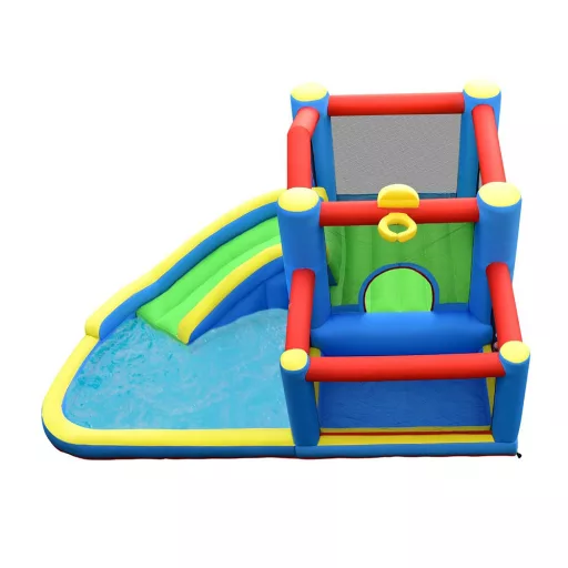 Parc Acvatic Inflatable cu Tobogan, Trambulină și Piscină
