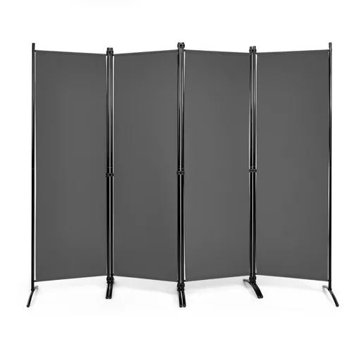 Paravan cu 4 panouri 173cm gri