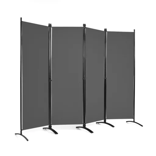 Paravan cu 4 panouri 173cm gri