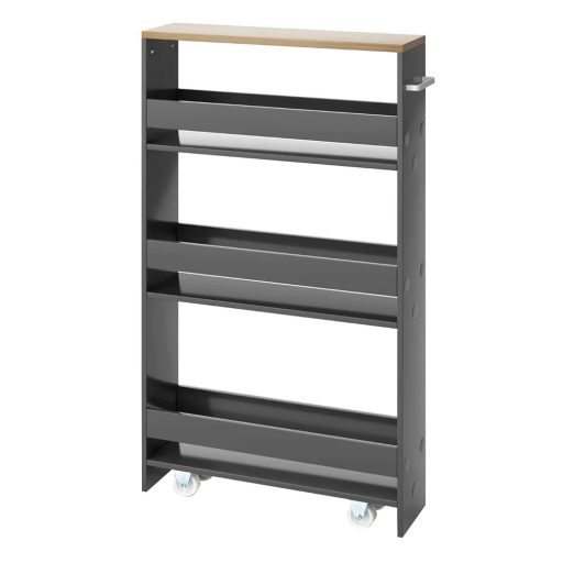 Unitate de depozitare cu 4 etaje și rafturi deschise, gri