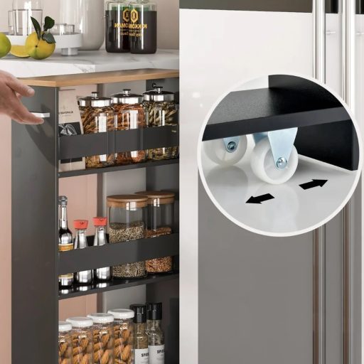 Unitate de depozitare cu 4 etaje și rafturi deschise, gri